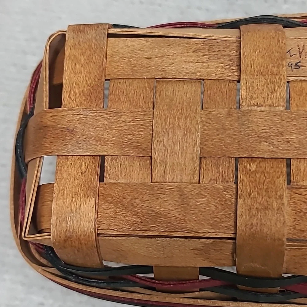 Gerald Henn Vintage 1995 “Workshop” Basket with Leather Strap Handles